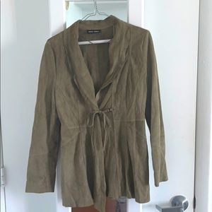 Suede blazer/ jacket with front tie